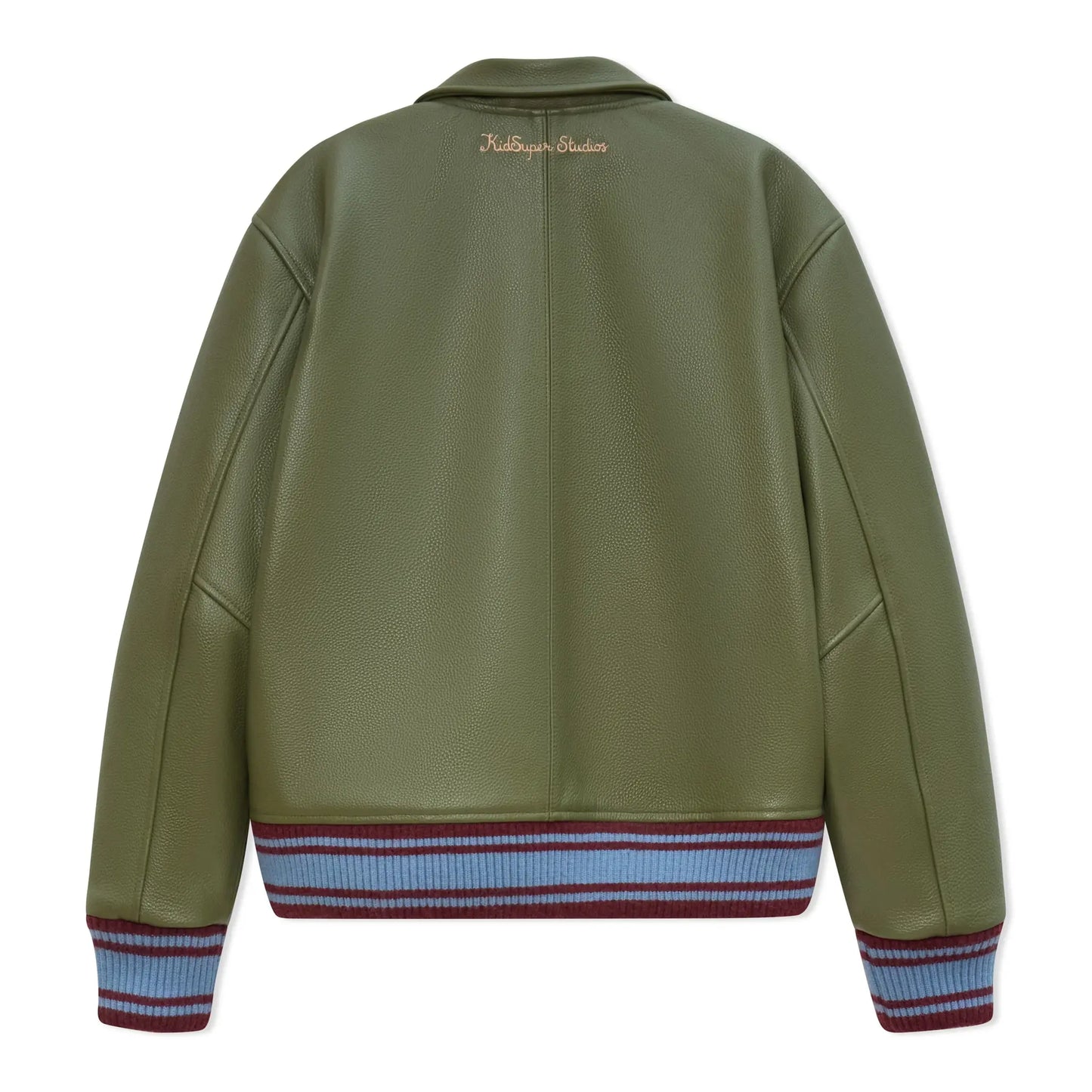 Kidsuper Patchwork Face Leather Varsity Jacket
