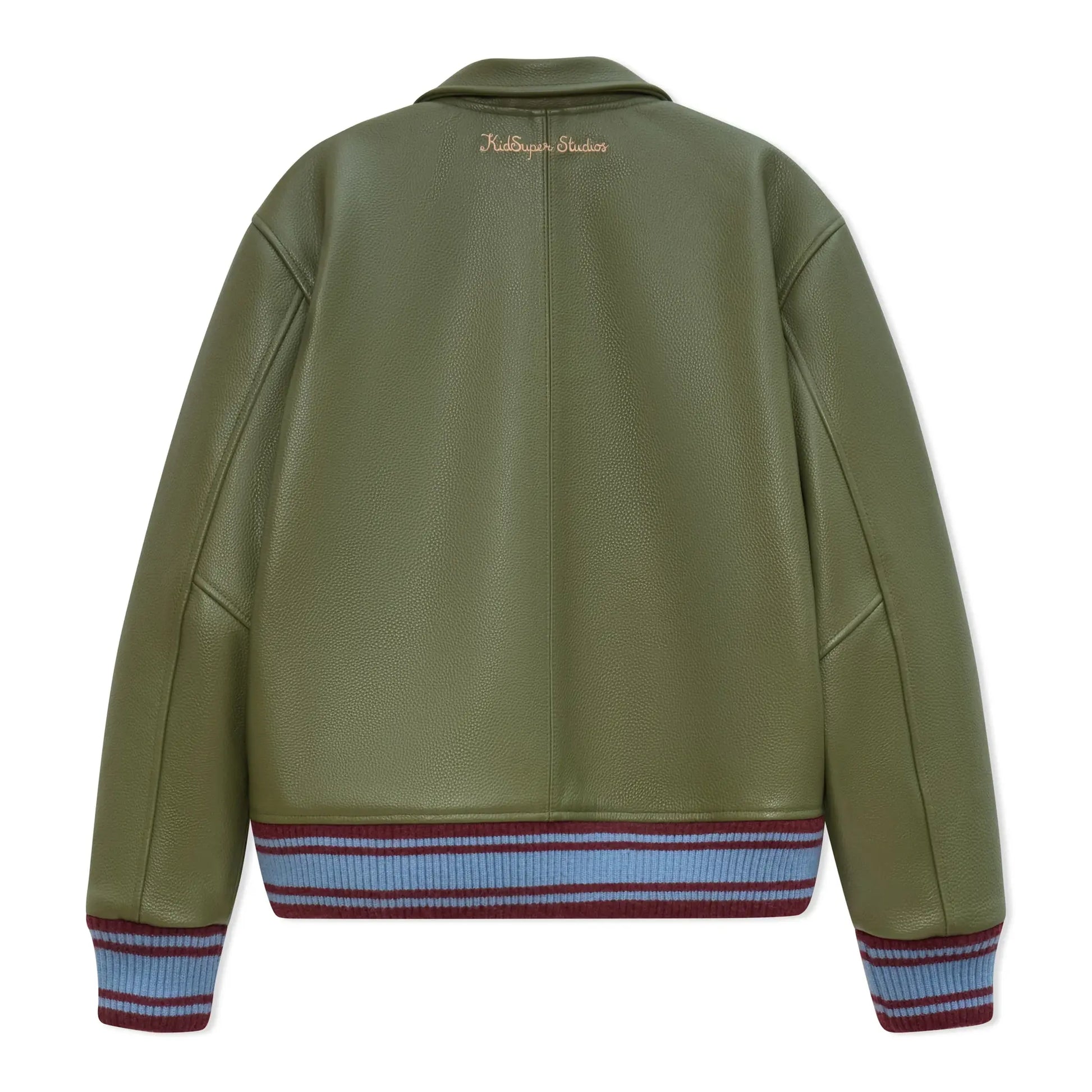 Kidsuper Patchwork Face Leather Varsity Jacket