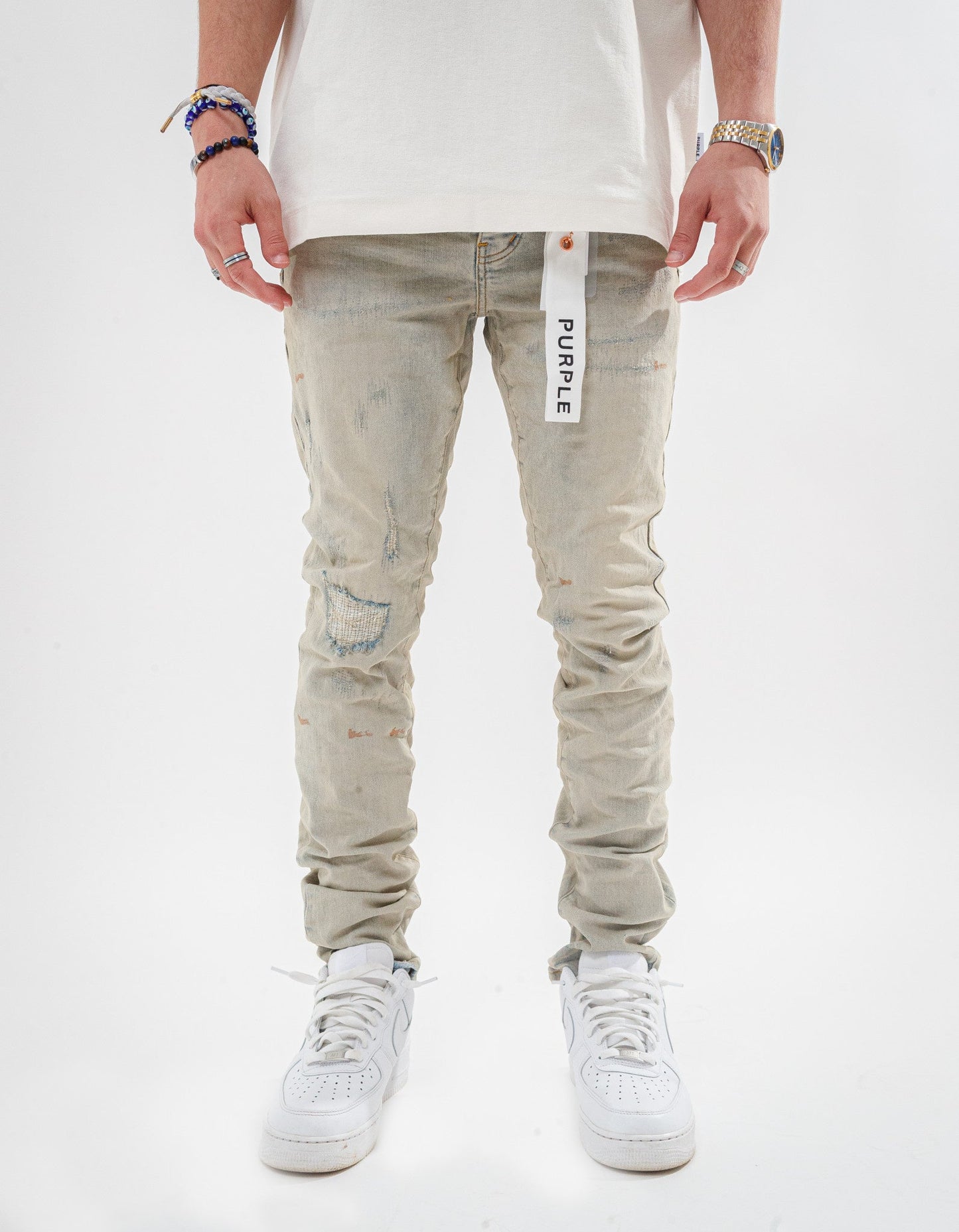 Purple Brand Oil Repair Denim Pant 'Superlight'