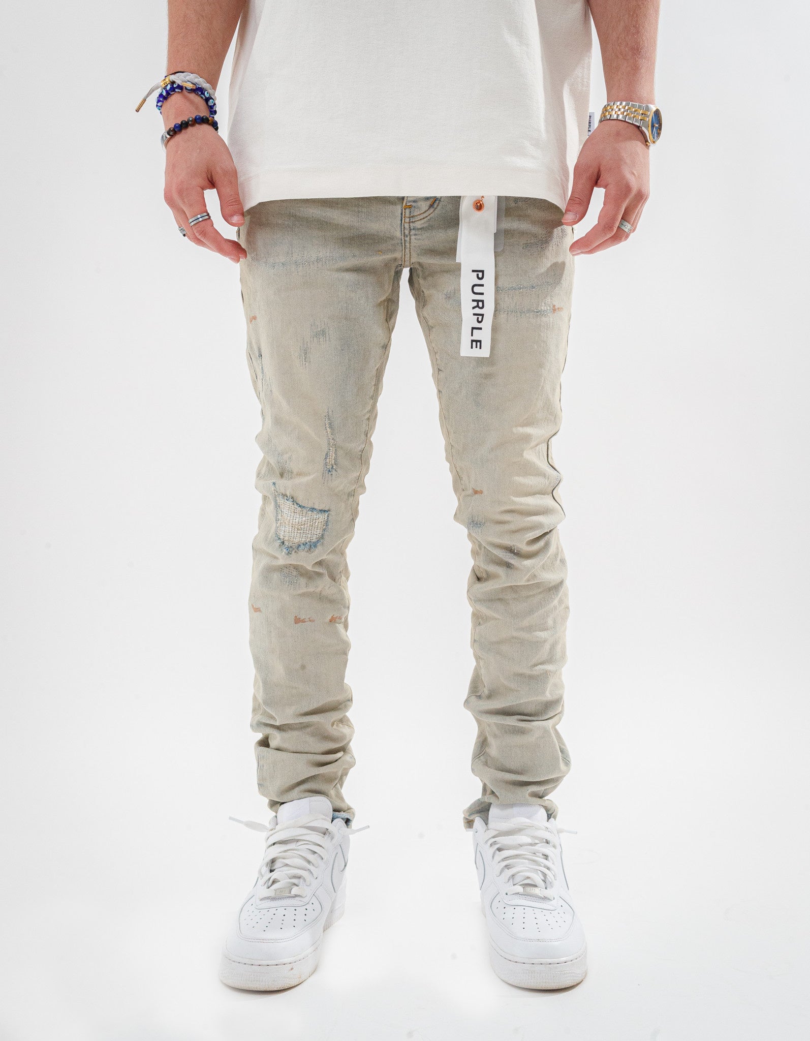 Purple Brand Oil Repair Denim Pant 'Superlight'