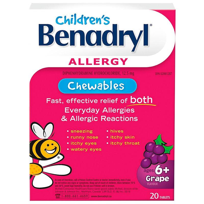 Benadryl Children's Allergy Relief Chewables Grape